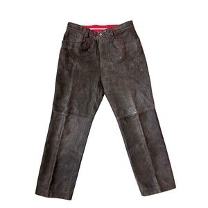 Y2K Men’s Tommy Hilfiger Leather Pants Brown Sz 34 X 32 Rare